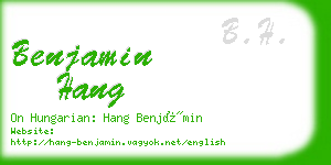 benjamin hang business card